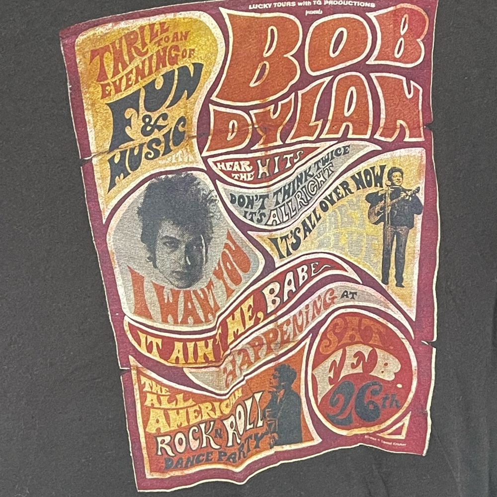 Lucky Brand Bob Dylan Graphic T-Shirt in Black size Small